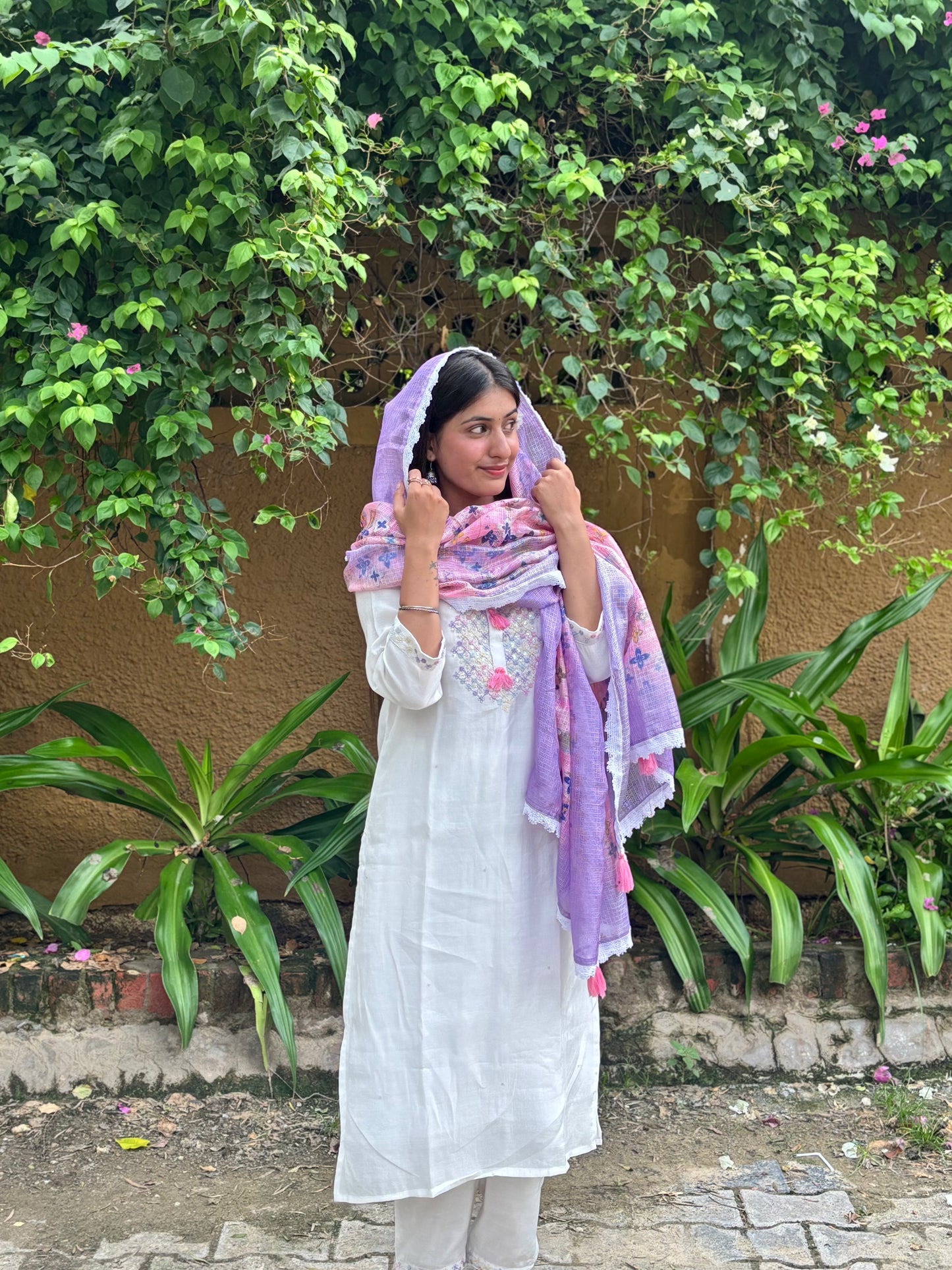Bhumi Offwhite Silk Kurta Set with Dupatta