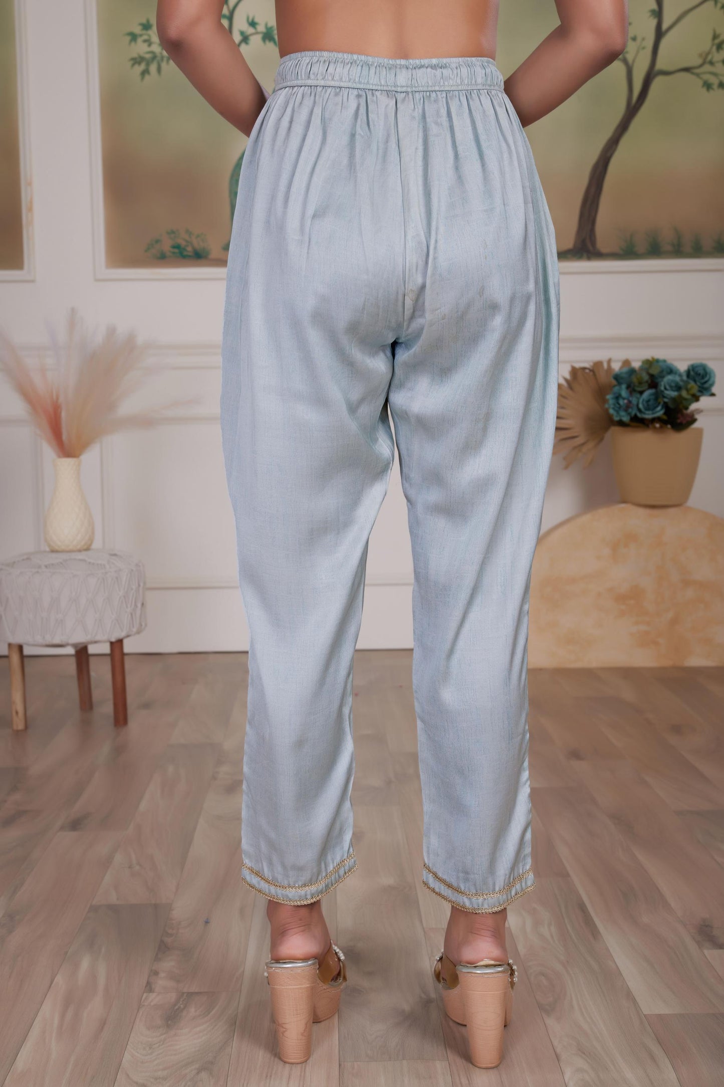 Tasneem Silk Teal Kurta Set with Dupatta