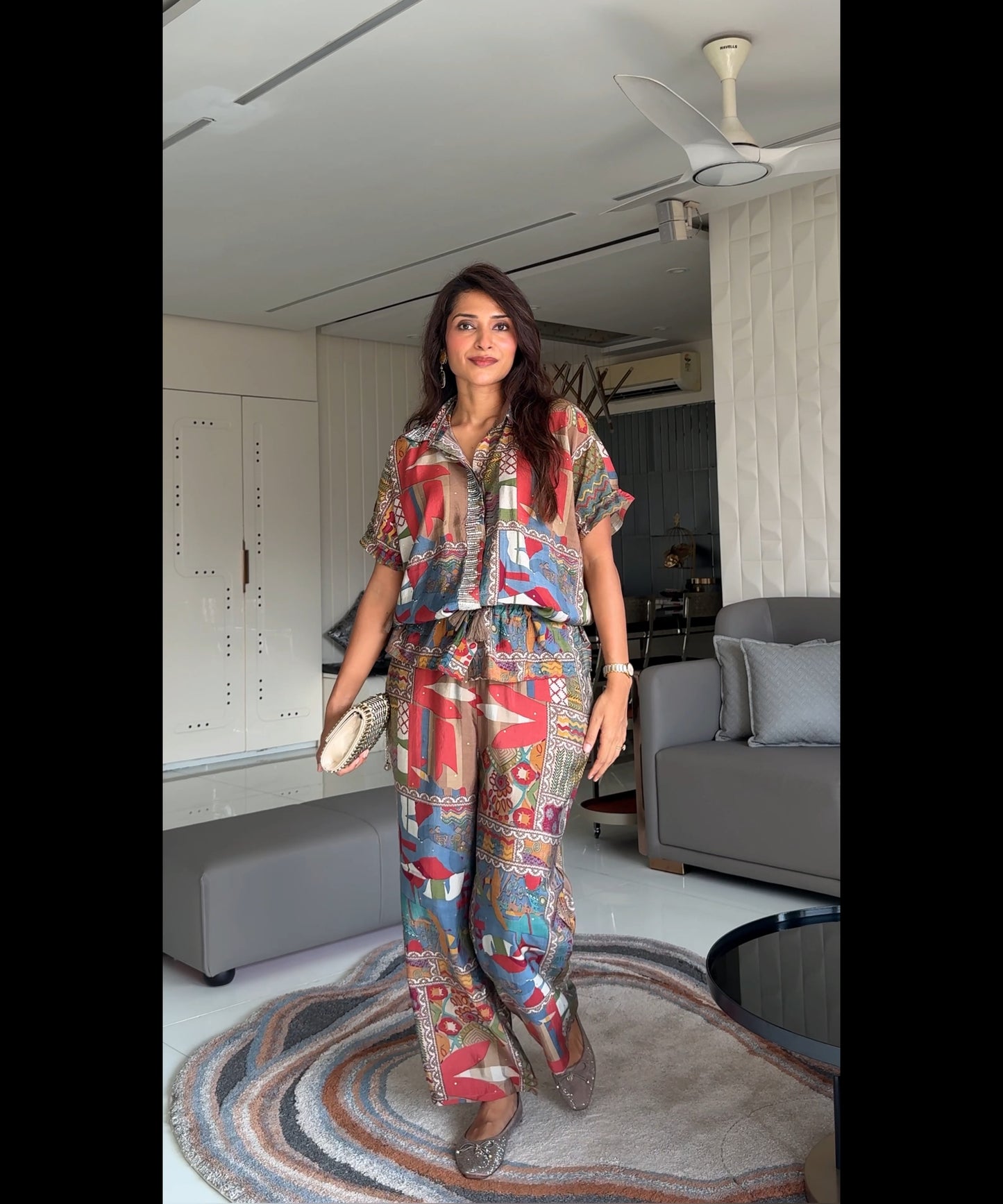 Kate Beige Chanderi Co-Ord Set