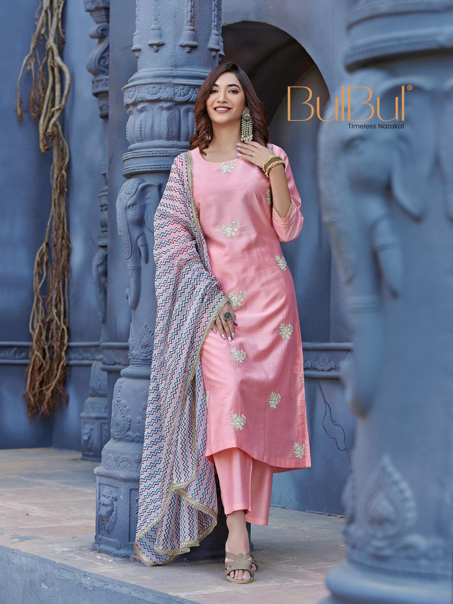 Kimaya Silk Pink Kurta Set with Dupatta