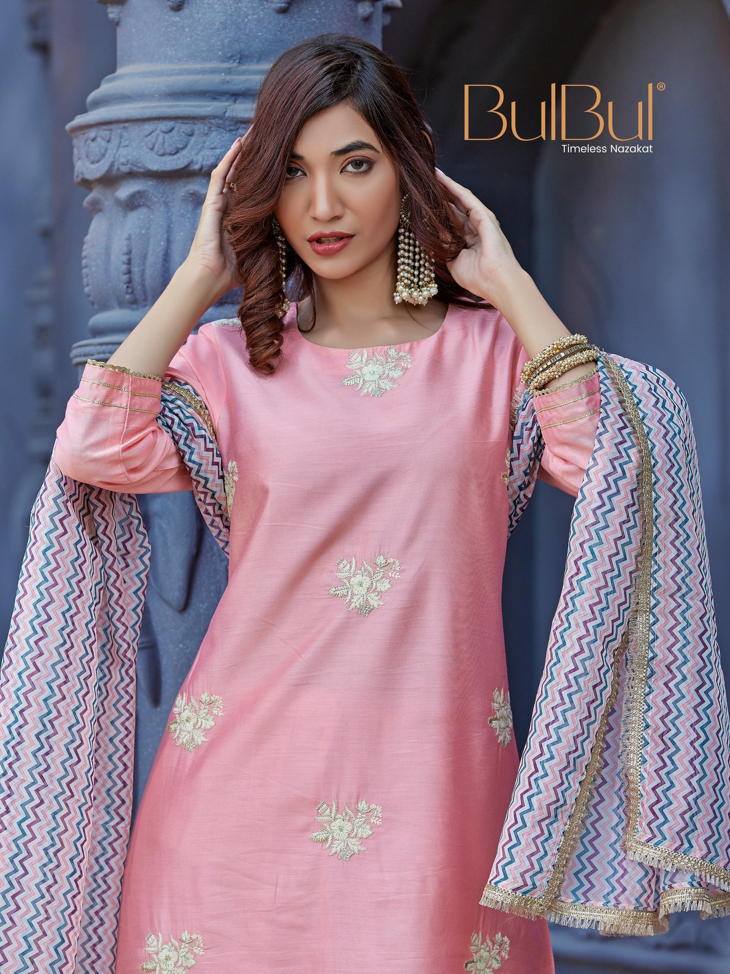 Kimaya Silk Pink Kurta Set with Dupatta