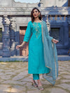 Dolly Silk Rama Kurta Set with Dupatta