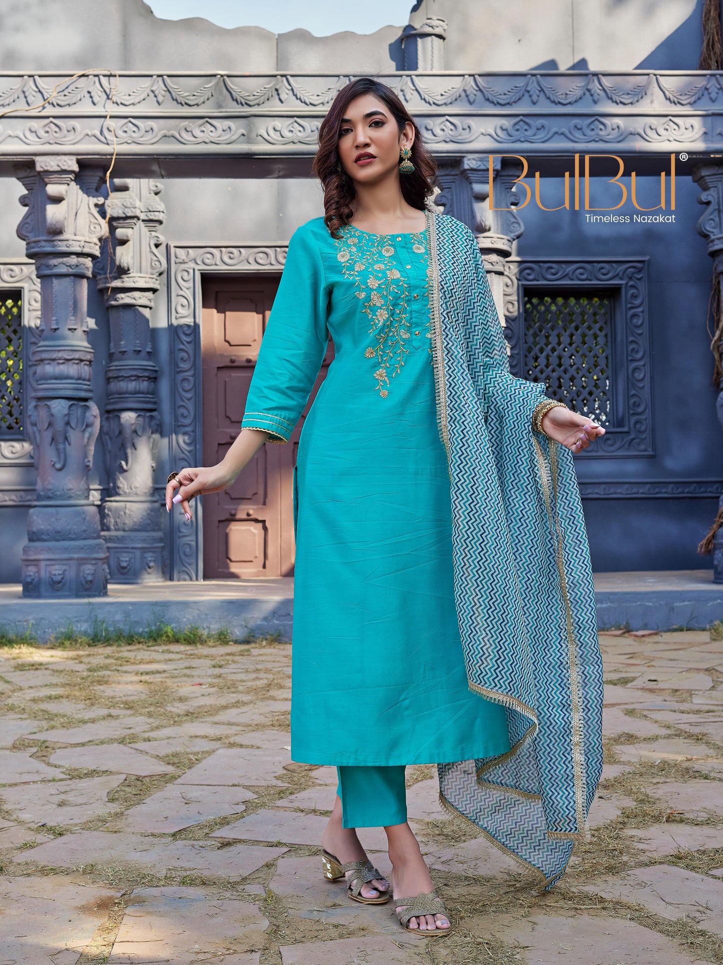 Dolly Silk Rama Kurta Set with Dupatta