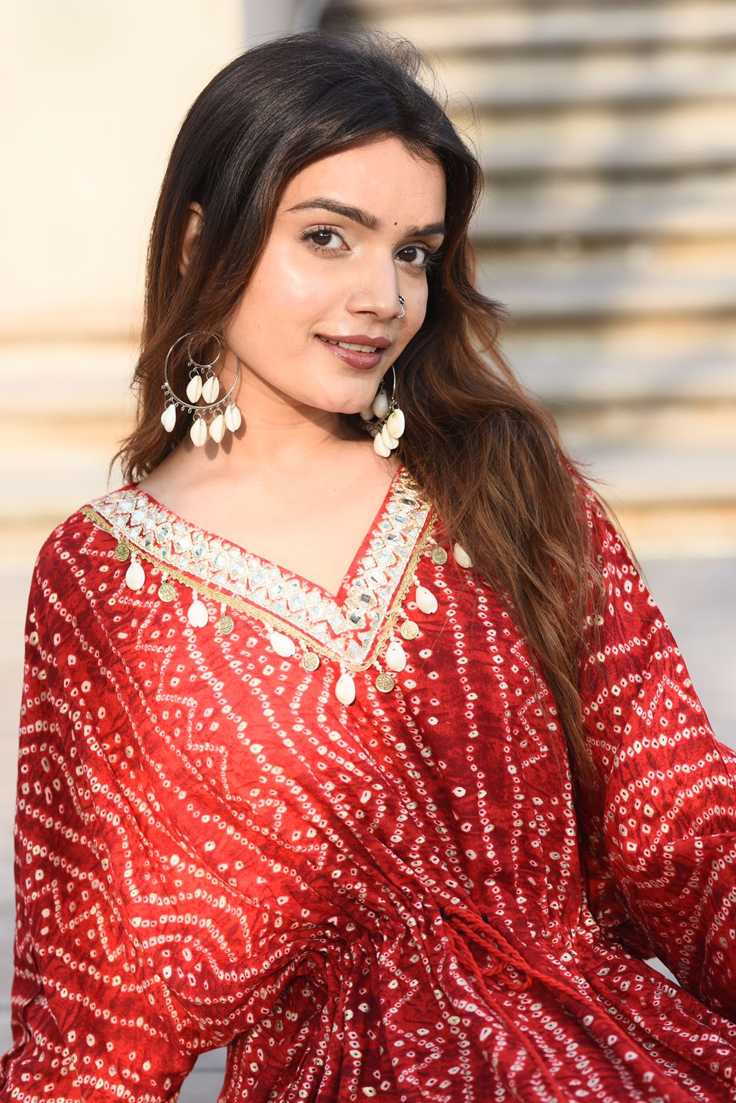 BulBul Women Red Bandhani Printed Co-ord Set