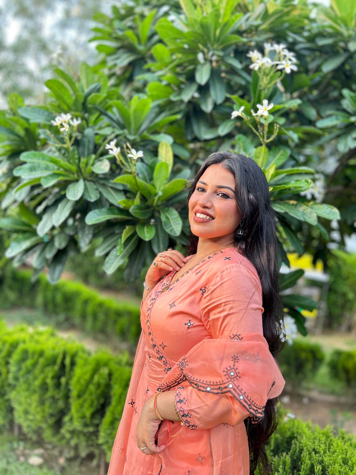 Ruqaiya Peach Viscose Kurta Set with Dupatta