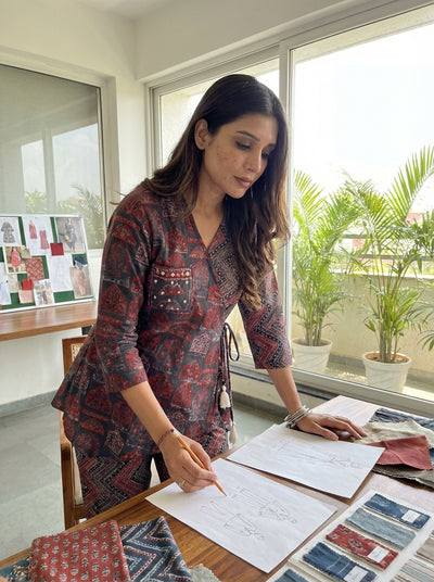 Atrangi Chanderi Red Co-Ord Set