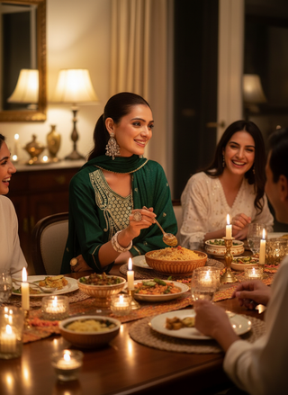 Gita Emerald Green Zari-Resham Embroidered Yoke Chanderi Silk Kurta Set with Lace Border Dupatta & Cotton Mul Lining