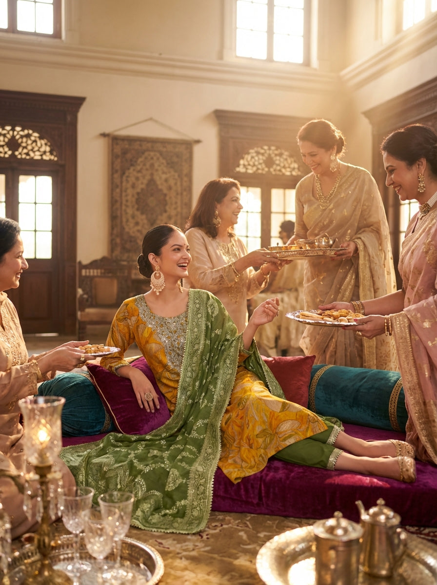 Rashmi Chanderi Mustard Kurta Set with Dupatta