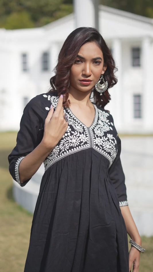 Akanksha Black Kurta Set with Dupatta