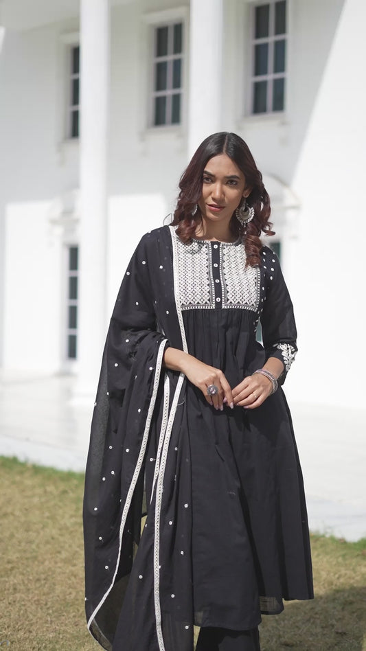 Abhilasha Black Kurta Set with Dupatta