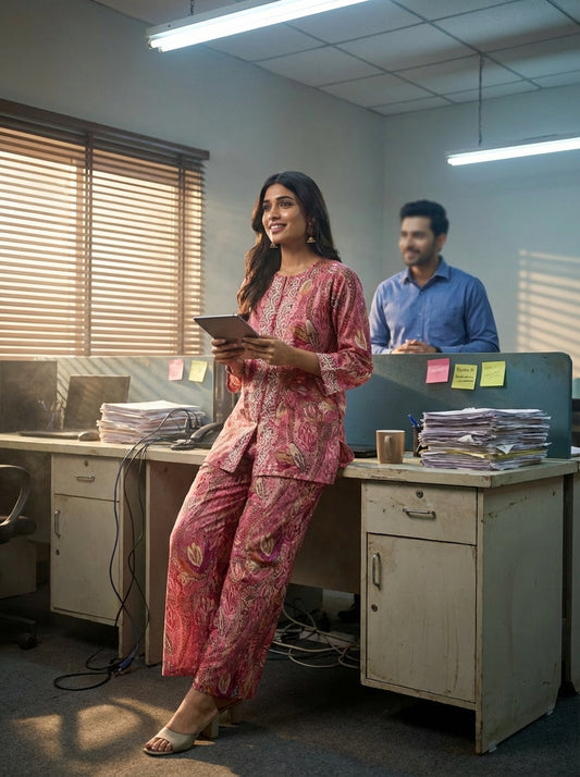 Saumya Rust Modal Chanderi Co-Ord Set